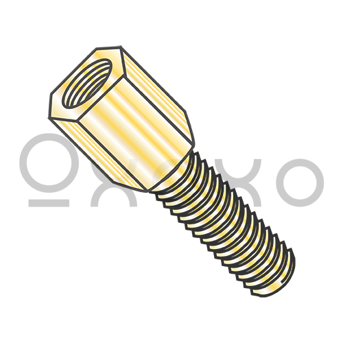 4-40X3/16 3/16 Hex Jackscrew Male Zinc Yellow