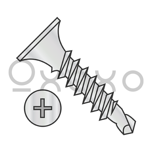 6-20X1 1/4 Phil Bugle Full Thread Self Drill Drywall Screw Zinc Bake 1,000 hours Salt Spray