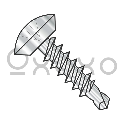 10-16X1/2 Phillips Oval Undercut Self Drilling Screw Full Thread 18 8 Stainless Steel