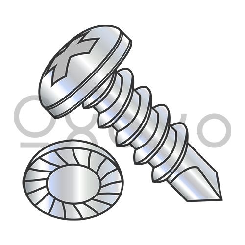 8-18X3/8 Phillips Pan Serrated Full Thread Self Drilling Screw Zinc Bake