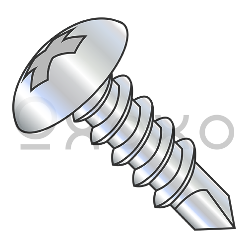 10-16X2 1/2 Phillips Truss Full Thread Self Drilling Screw Zinc and Bake