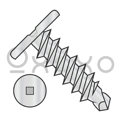 1/4-14X3/4 Square Drive Pancake Head SDS Full Thread #1 Pt High Corr 1000 HR Salt Spray
