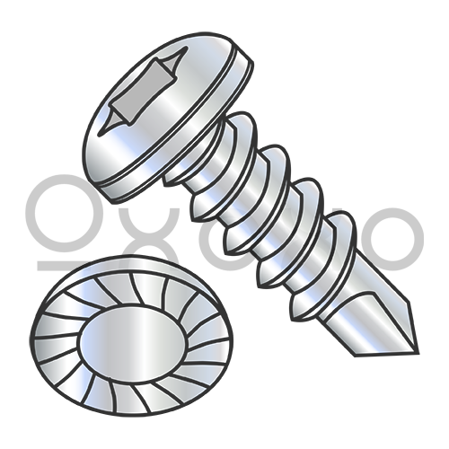 8-18X1/2 6 Lobe Pan Serrated Full Thread Self Drilling Screw Zinc Bake