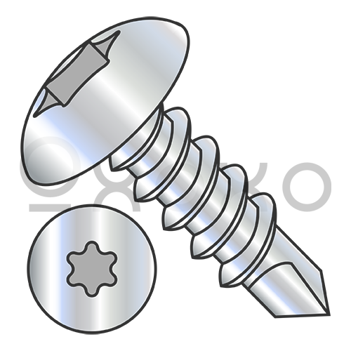8-18X1/2 6 Lobe Truss Self Drilling Screw Fully Threaded Zinc and Bake