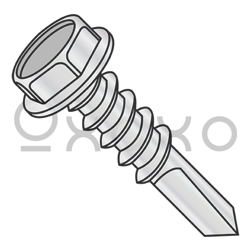 12-14X1 1/4 Unslot Indent Hexwash #5 point Self Drill Scr F/T Zinc Bake 1000hours Salt Spray