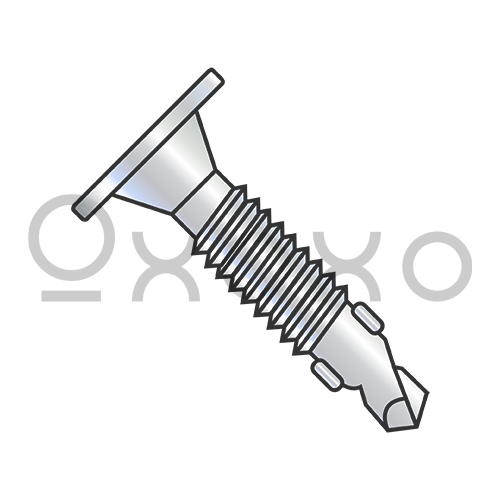 10-24X1 7/16 Phillips Wafer Head Number 3 Point F/T Self Drilling Screw with Wings Zinc Bake