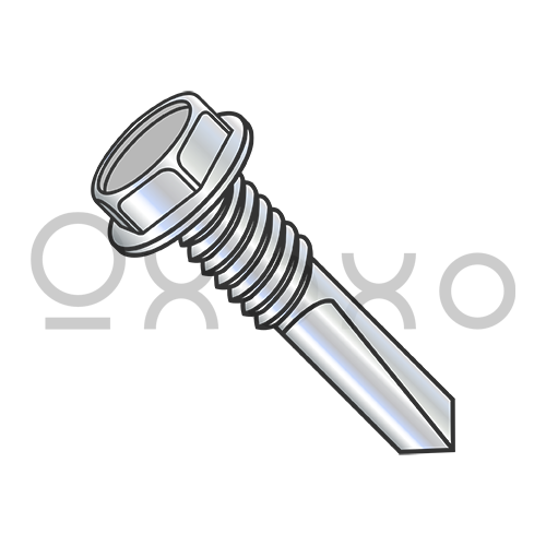 10-24X3/4 Unslot Hexwasher SDS W/Machine screw Thread #5 Point Full Thread Zinc and Bake