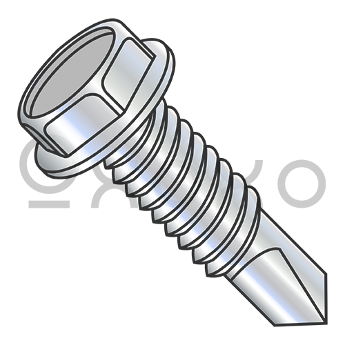 10-24X1/2 Unslotted Hexwasher Self Drilling Screw Full Thread Machine Screw Zinc and Bake