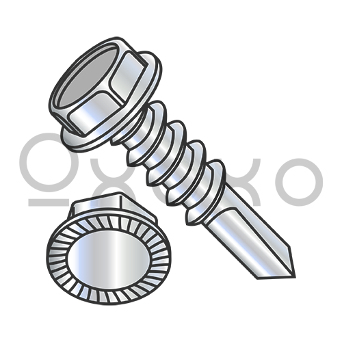 5/16-12X3/4 A/F.428-.437 HEAD HGT.208-.229 UNSLOT HEXWASH SERRATE #4POINT F/TSELF DRILL ZINC