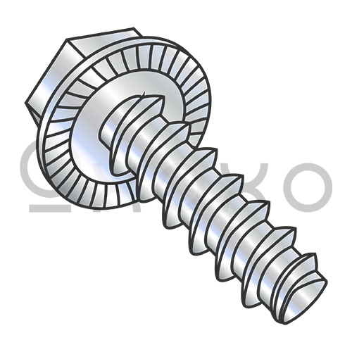6-19X1/2 Unslot Indent Hexwasher Serrated Plastite Alternate 48-2 Full Thrd Zinc Bake Wax