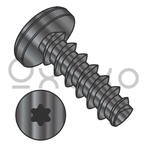 M2.5-1.4X10 Metric 6 Lobe Pan Plastite/Fix Alternative 45 Degree Full Thread Black Ox & Wax