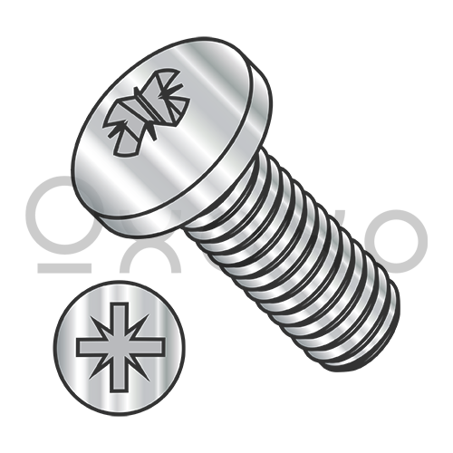 M1.6-0.35X10 Din 7985A Metric Pozi Type-Z Pan Machine Screw Full Thread 18 8 Stainless Steel