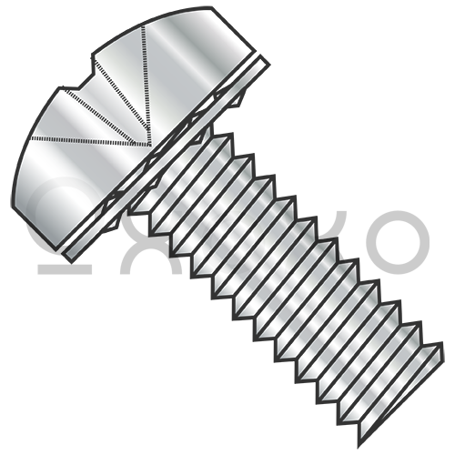 M3-0.5X10 ISO7045 Metric Phil Pan 410SS Internal Washer Sems MS Ful Thd A2 Stainless Steel