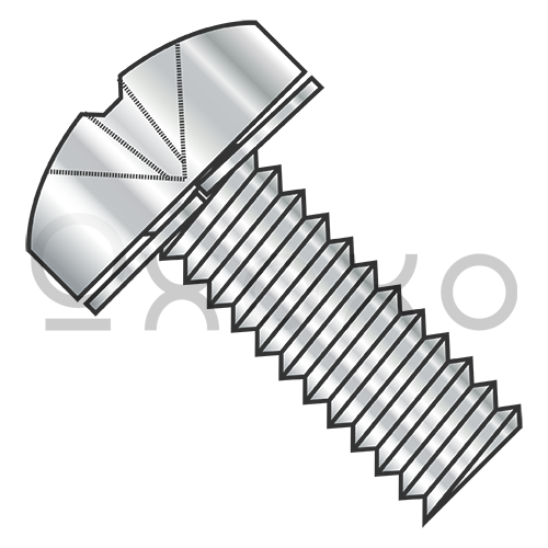M2-0.4X10 ISO 7045 Phil Pan 304SS Split Washer Sems Machine Screw Full Thread A2 Stainless