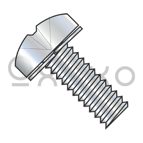 M2-0.4X6 JIS 1188 Phillips Pan Split Washer Sems Machine Screw Fully Threaded Zinc & Bake