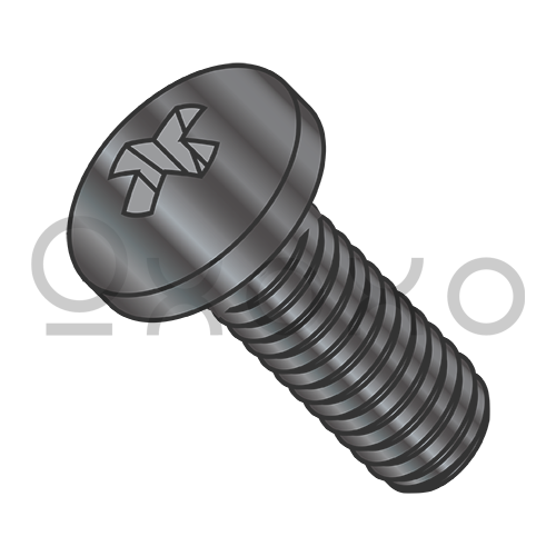 0-80X1/8 Phillips Pan Machine Screw Fully Threaded 18 8 Stainless Steel Black Oxide