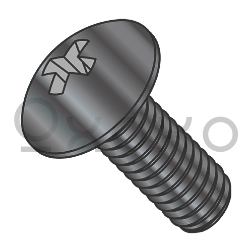 4-40X1/4 Phillips Full Contour Truss Machine Screw Fully Threaded Black Zinc