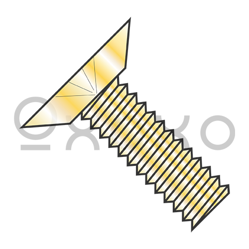 6-32X1/4 Phillips Flat Undercut Machine Screw Fully Threaded Zinc Yellow