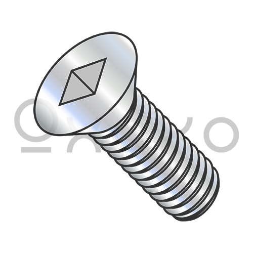 8-32X1/2 Square Drive Flat Head Machine Screw Fully Threaded Zinc