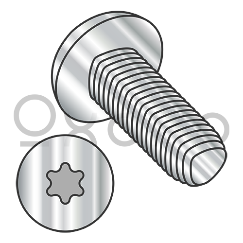 M2.5-0.45X10 Din7500 CE 6Lobe Pan Thread Roll Screw Full Thd 18 8 StainlessSteel PassivateWax