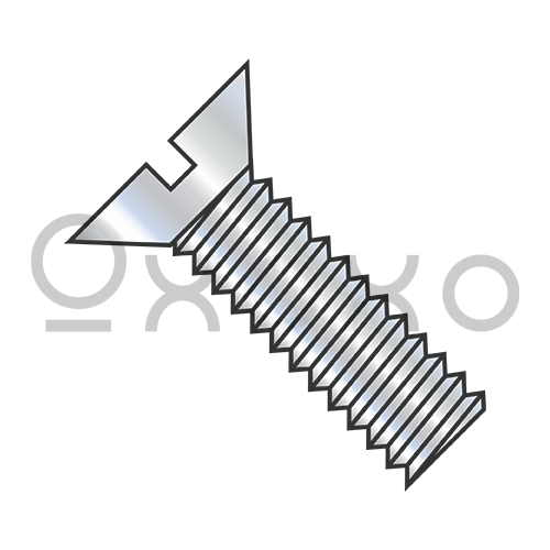2-56X3/16 Slotted Flat Machine Screw Fully Threaded Zinc