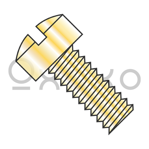 8-32X1/4 Slotted Fillister Head Machine Screw Fully Threaded Zinc Yellow