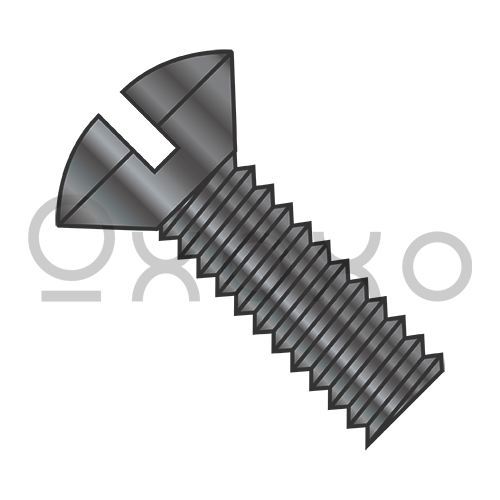 6-32X3/8 Slotted Oval Machine Screw Fully Threaded Black Oxide