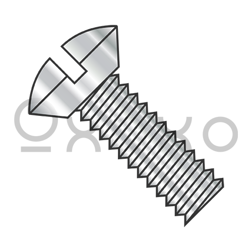 1/4-20X3/8 Slotted Oval Undercut Machine Screw Fully Threaded 18 8 Stainless Steel