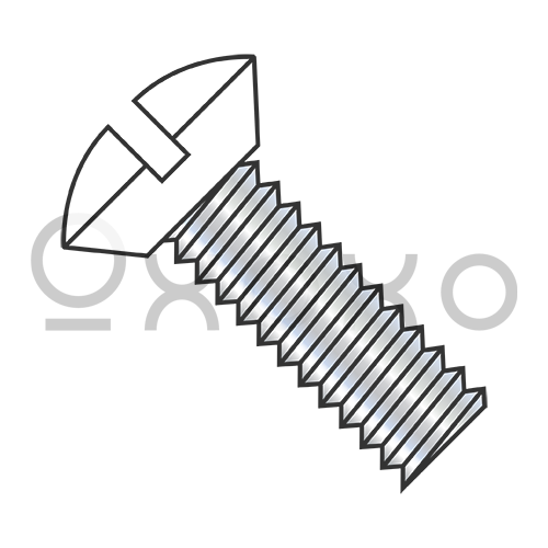 6-32X5/16 Slotted Oval Undercut Machine Screw Fully Threaded Zinc with White Painted Heads