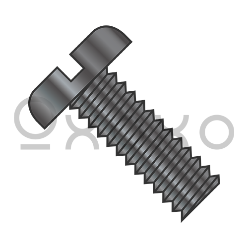 3-48X1/4 Slotted Pan Machine Screw Fully Threaded Black Zinc