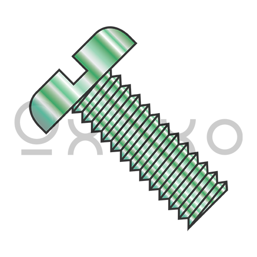 6-32X1/4 Slotted Pan Grounding Machine Screw Fully Threaded Zinc Green
