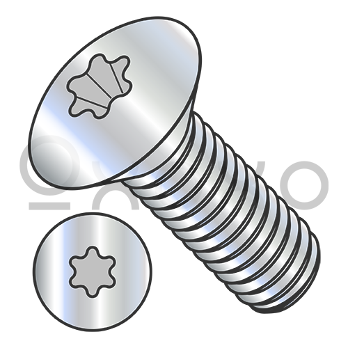6-32X3/8 6 Lobe Oval Head Machine Screw Fully Threaded Zinc