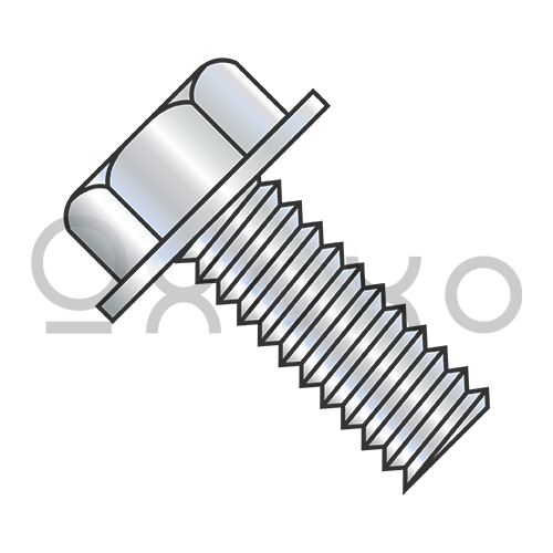 4-40X1/4 Unslotted Indented Hex Washer Head Machine Screw Fully Threaded Zinc