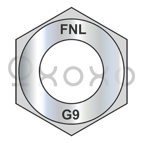 1/4-28 Fine Thread Thick Hex Nut Grade 9 EcoGuard Gray/Silver 1,000 Hr Cor