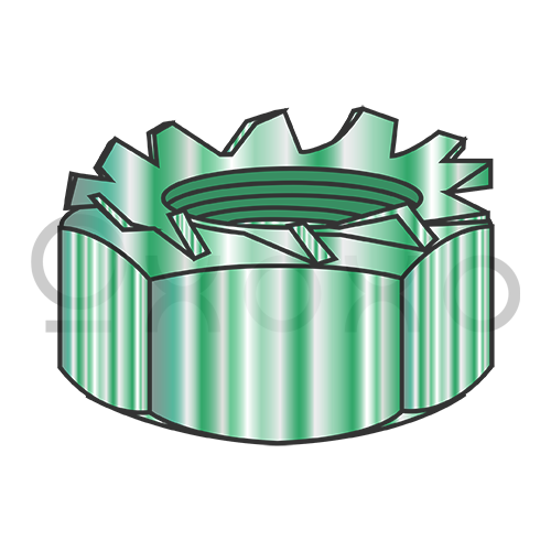 4-40 K Lock Nut Zinc Green and Bake