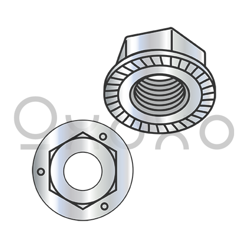 6-32 Serrated Flange Hex Lock Nuts Grade 5 Zinc