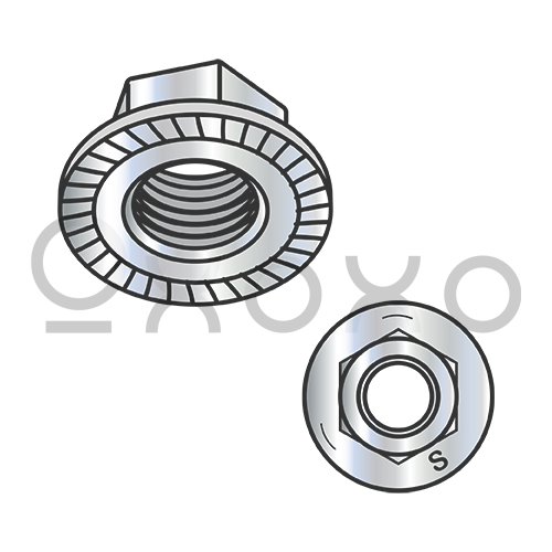 1/4-20 Serrated Large Flange Hex Lock Nuts Grade 5 Zinc