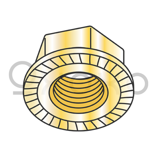 1/4-20 Serrated Flange Hex Lock Nuts Case Hardened HR15N 78/90 Zinc Yellow and Bake