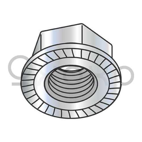 4-40 Serrated Flange Hex Lock Nuts Case Hardened HR15N 78/90 Zinc And Bake