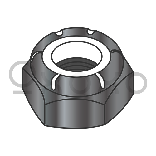 6-32 Thin Pattern Nylon Insert Hex Lock Nut Black Oxide