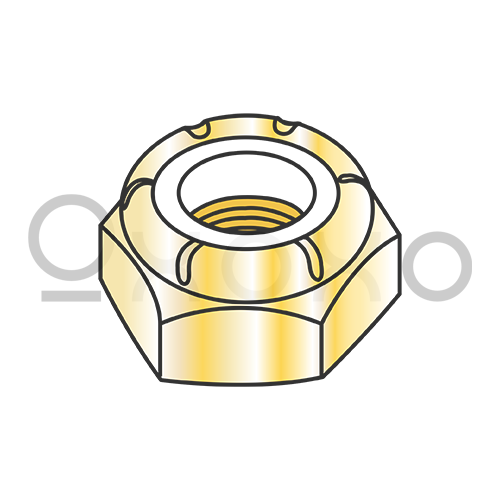 1/4-20 NTE Thin Pattern Nylon Insert Hex Lock Nut Coarse Thread Zinc Yellow