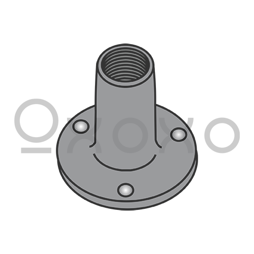 8-32X1/4 Weld Nut With Projections .718 Round Base Steel Plain