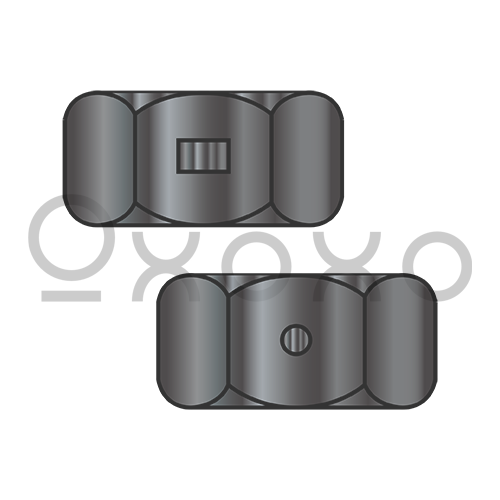 10-24 Two Way Reversible Hex Lock Nut Black Zinc and Wax