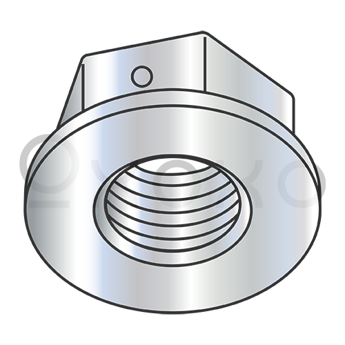 1/4-20 Non Serrated Regular Flange Center Locknut Grade F Zinc