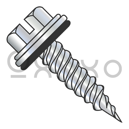 10X3/4 Slot Indent Hex Washer 5/16 A/F Bonded Neo Epdm Washer F/T Self Piercing Zinc