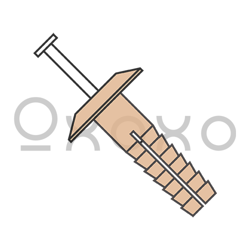 1/4X1 1/2 Two Piece Nylon Anchor Rivet Truss Head Nylon Pin Beige