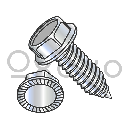 8-32X1/2 Unslt Ind Hex Washer Serrated 1/4" Across Flat F/T Self Pierce Sc Zinc Needle Pt