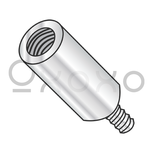 4-40X3/8 Three Sixteenths Round Male Female Standoff Aluminum