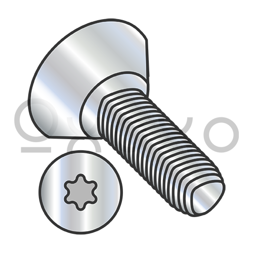 2-56X1/4 6 Lobe Flat U/C Taptite Alternative Thread Rolling Screw Full Thrd Zinc Bake Wax