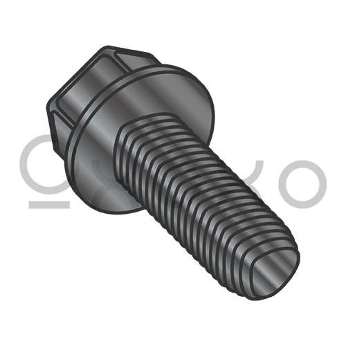 6-32X3/8 Unslot IndHexWash Taptite Alternative Thread Roll Screw Full Thrd Black OxideWax